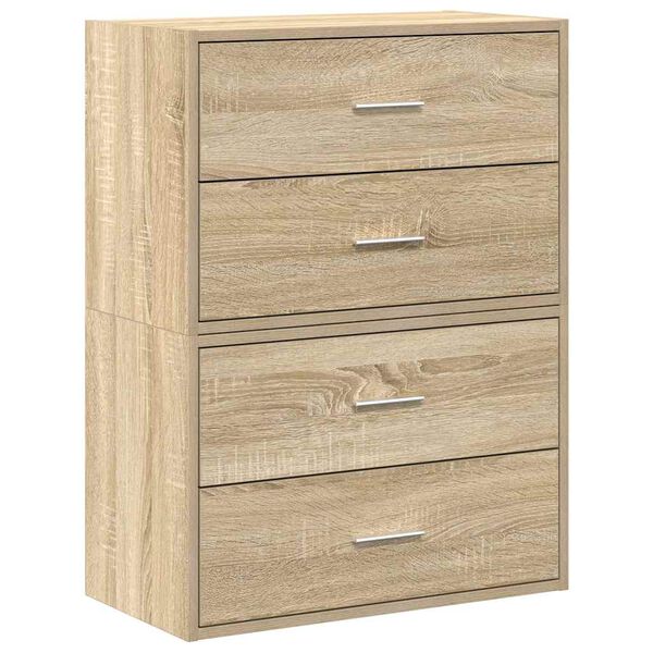vidaXL Kasten met 2 lades 2 st 60x31x40 cm bewerkt hout sonoma eiken