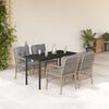 vidaXL 5-delige Tuinset met kussens poly rattan gemengd beige