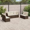vidaXL 7-delige Loungeset met kussens poly rattan bruin
