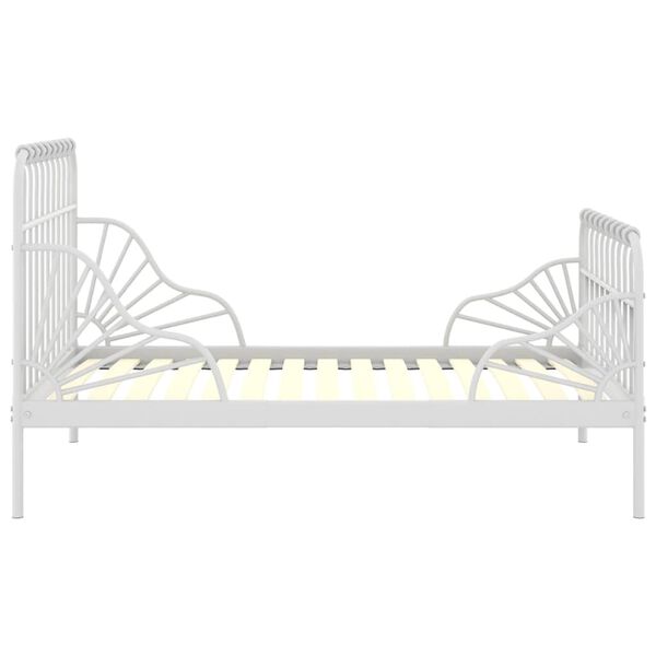 vidaXL Bedframe verlengbaar metaal wit 80x130/200 cm