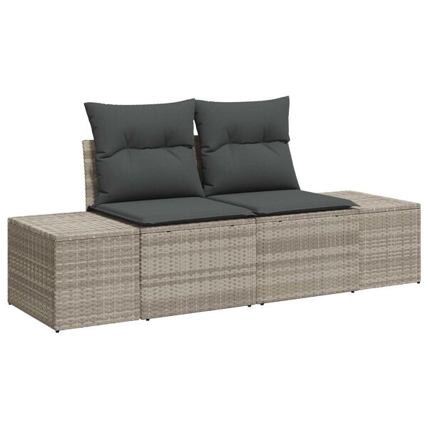 vidaXL Tuin Sofa Set met kussen 8 pcs Licht Grijs en Donker Grijs