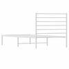 vidaXL Bedframe met hoofdbord metaal wit 107x203 cm