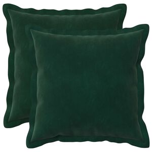 vidaXL Kussen met kussen HOUTEN 2 st Donkergroen fluweel