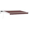 vidaXL Handbediende luifel met LED's Bruin en wit 3,5 x 2 m