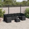 vidaXL 8-delige Loungeset met kussens poly rattan zwart