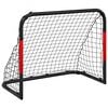 vidaXL Voetbaldoel met net 90x48x71 cm staal rood en zwart