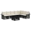 vidaXL Tuinbankenset 8 st Zwart en Cream Wit poly rattan
