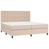vidaXL Boxspring met matras kunstleer cappuccinokleurig 200x200 cm