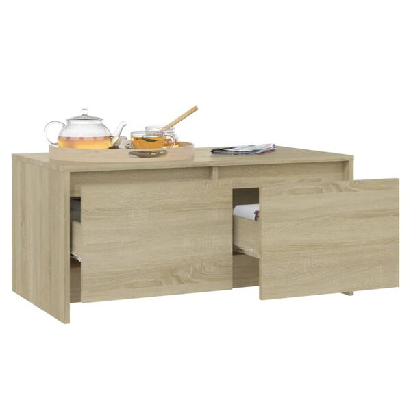 vidaXL Salontafel 90x50x41,5 cm bewerkt hout sonoma eikenkleurig