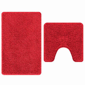 vidaXL Antislip Badmat Set 2 st Rood 50 x 50 cm PP