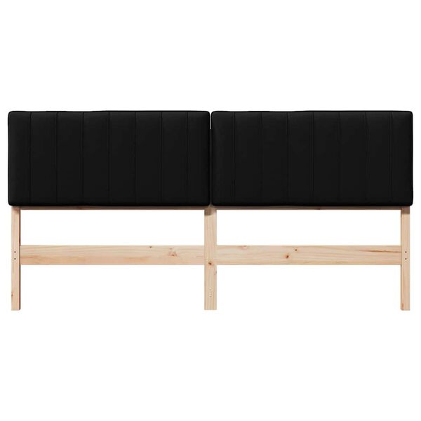vidaXL Gestoffeerd hoofdbord Bruin en zwart 200 cm Massief grenenhout