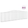 vidaXL Schanskorven 15 st gewelfd 400x30x100/120 cm ijzer