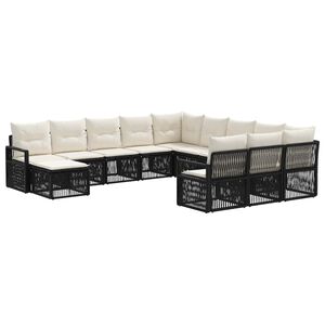 vidaXL Tuinbankenset 12 st Zwart poly rattan