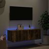 vidaXL Tv-wandmeubel met LED-verlichting 100x35x31 cm gerookt eiken