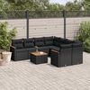 vidaXL 9-delige Loungeset met kussens poly rattan zwart