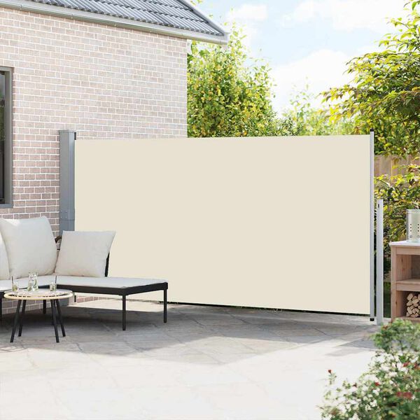vidaXL Windscherm uittrekbaar 160x500 cm cr&egrave;me