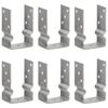 vidaXL Grondankers 6 st 9x6x15 cm gegalvaniseerd staal zilverkleurig