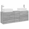 vidaXL Badkamerkastenset 3 st Grijs Sonoma 136 x 35 x 80 cm