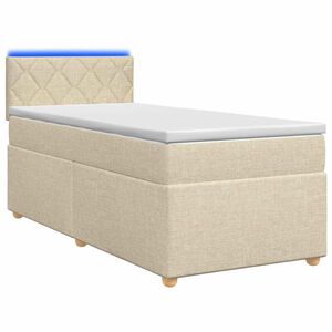 vidaXL Boxspringbed met matras Cr&egrave;mekleurig 80 x 200 cm Stof