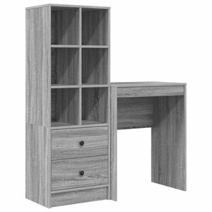 vidaXL Bureau Grijs Sonoma 105,5 x 34 x 127 cm 2 st