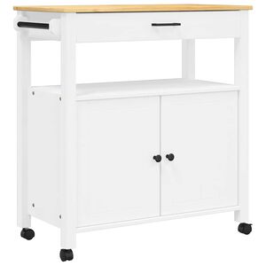 vidaXL Keukentrolley MONZA 84x40x88,5 cm massief grenenhout wit