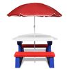 vidaXL Kinderpicknicktafel met banken en parasol meerkleurig