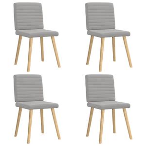 vidaXL Eetkamerstoelen 4 st stof wolk grijs