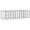 vidaXL Hondenkennel met dak 14,52 m&sup2; staal