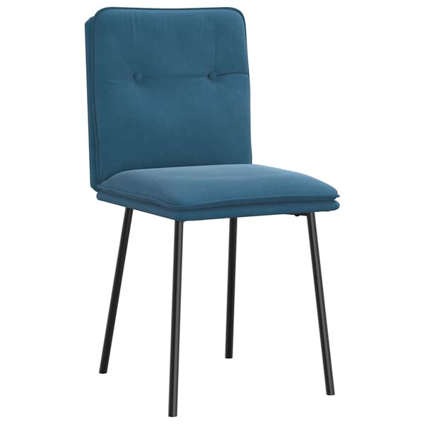 vidaXL Eetkamerstoelen 6 st fluweel blauw