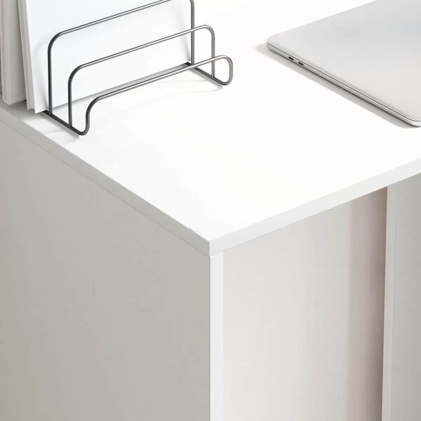 vidaXL Bureau met plank Wit 78,5 x 37 x 154,5 cm Bewerkt hout