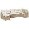 vidaXL Tuin Sofa Set met kussen 7 pcs Beige en Cr&egrave;me poly rattan