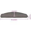 vidaXL Trapmatten 15 st 65x21x4 cm Grijs Halfrond Groot