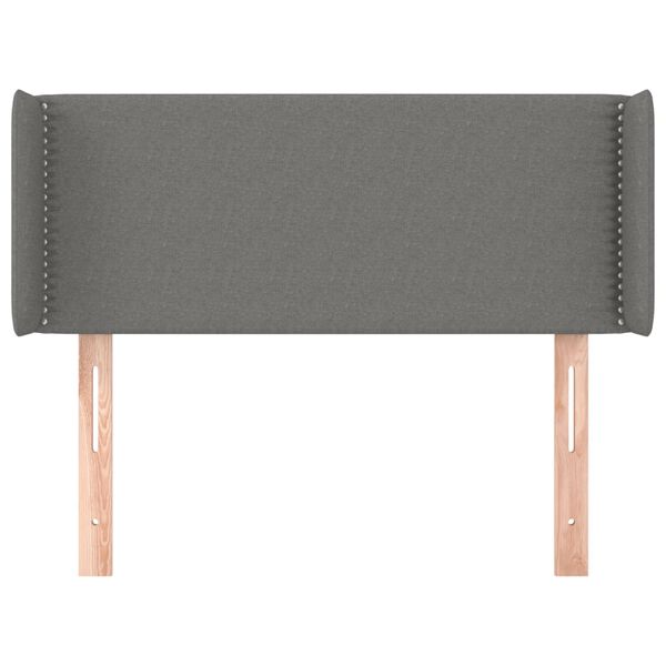 vidaXL Hoofdbord met randen 103x16x78/88 cm stof donkergrijs