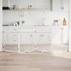 vidaXL Hondenhek met deur opvouwbaar 4 panelen wit 320 cm populierenhout