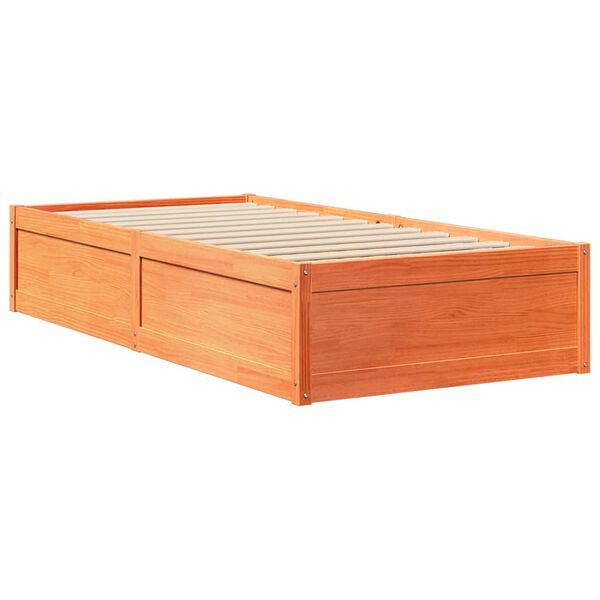 vidaXL Bedframe zonder matras massief grenenhout wasbruin 90x190 cm