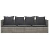 vidaXL Loungebed met kussens poly rattan grijs