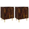 vidaXL Nachtkastjes 2 st met houten poten 40x30x50 cm gerookt eiken
