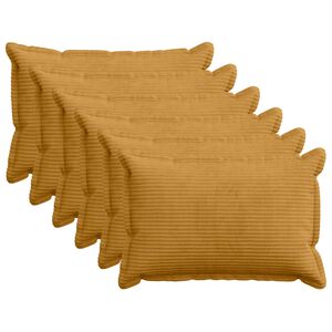 vidaXL Kussensloop 6 st HOUTEN Geel 30 x 50 cm corduroy