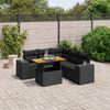 vidaXL 6-delige Loungeset met kussens poly rattan zwart