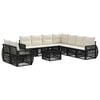 vidaXL Tuinbankenset 10 st Zwart en Cream Wit poly rattan
