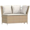 vidaXL 4-delige Tuinset met kussens poly rattan beige