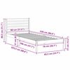 vidaXL Bedframe met hoofdeinde Wit 80 x 220 cm Massief grenenhout