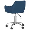 vidaXL Eetkamerstoelen draaibaar 6 st stof blauw
