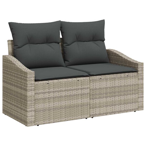 vidaXL Tuin Sofa Set met kussen 11 pcs Licht Grijs en Donker Grijs