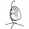 vidaXL Hangstoel met standaard rattan en staal beige