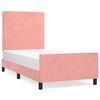 vidaXL Bedframe met hoofdeinde fluweel roze 80x200 cm