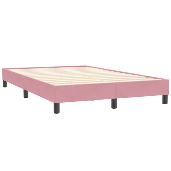 vidaXL Boxspring zonder matras fluweel roze 120x210 cm