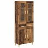 vidaXL Hoge kast Oud Hout 69,5 x 34 x 180 cm Bewerkt hout