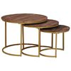 vidaXL Nest Koffietafels 3 st Donkerbruin 54 x 54 x 40 cm