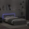 vidaXL Bedframe met hoofdeinde en LED betongrijs 120x200 cm